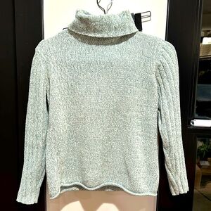 J. Jill Seafoam Green Chenille Turtleneck Sweater Women's Petite Size Small SP